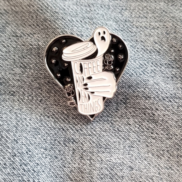 Coffee & Dead Things Enamel Pin - Picture 4 of 4